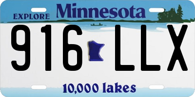 MN license plate 916LLX