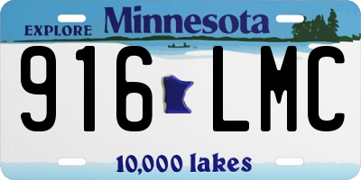 MN license plate 916LMC