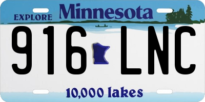 MN license plate 916LNC