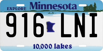 MN license plate 916LNI