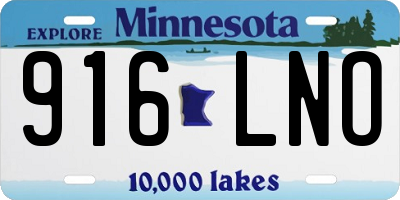 MN license plate 916LNO