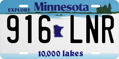 MN license plate 916LNR