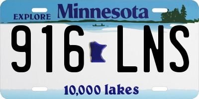 MN license plate 916LNS