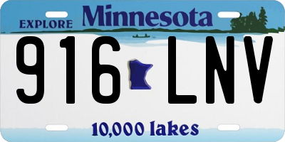 MN license plate 916LNV