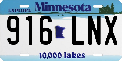 MN license plate 916LNX