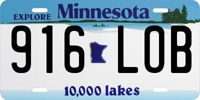 MN license plate 916LOB