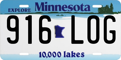 MN license plate 916LOG