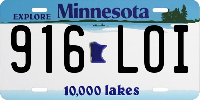 MN license plate 916LOI