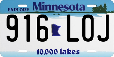 MN license plate 916LOJ