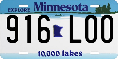 MN license plate 916LOO