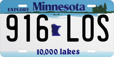MN license plate 916LOS