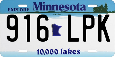 MN license plate 916LPK