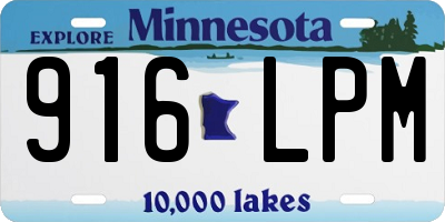 MN license plate 916LPM