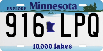 MN license plate 916LPQ