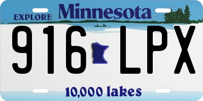 MN license plate 916LPX