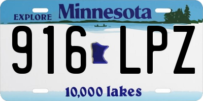 MN license plate 916LPZ