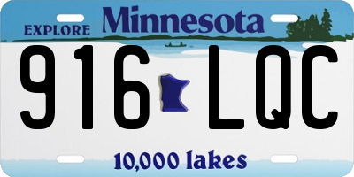 MN license plate 916LQC