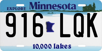 MN license plate 916LQK