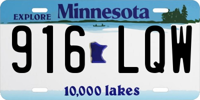MN license plate 916LQW