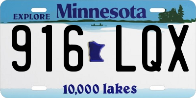 MN license plate 916LQX