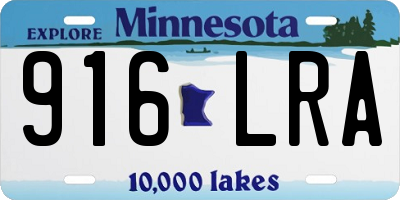 MN license plate 916LRA
