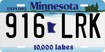 MN license plate 916LRK