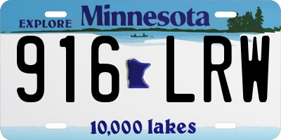 MN license plate 916LRW