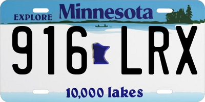 MN license plate 916LRX