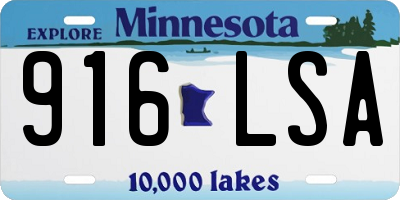 MN license plate 916LSA