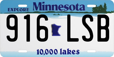 MN license plate 916LSB