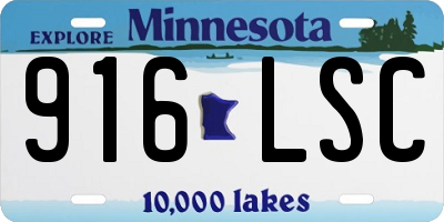 MN license plate 916LSC