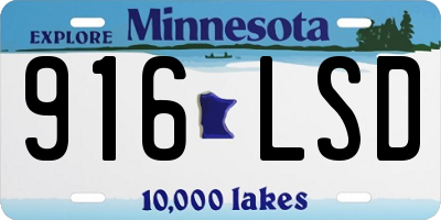 MN license plate 916LSD