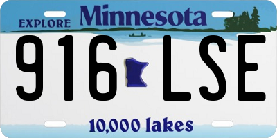 MN license plate 916LSE