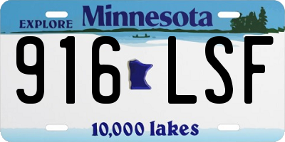MN license plate 916LSF