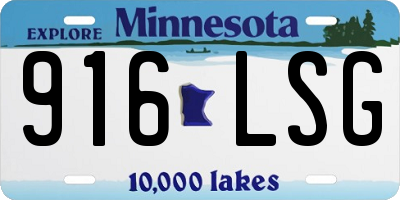 MN license plate 916LSG