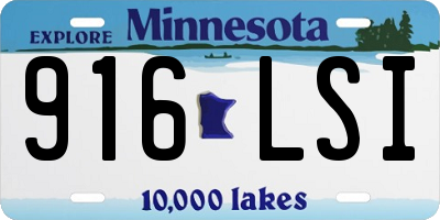 MN license plate 916LSI