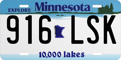 MN license plate 916LSK