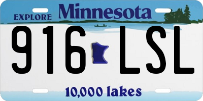 MN license plate 916LSL
