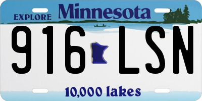 MN license plate 916LSN