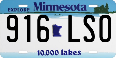 MN license plate 916LSO