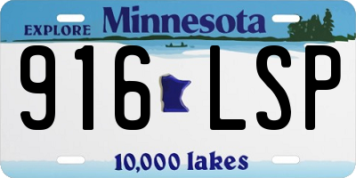 MN license plate 916LSP