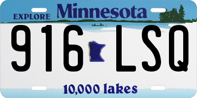 MN license plate 916LSQ