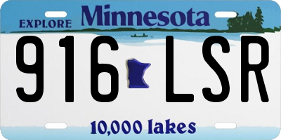 MN license plate 916LSR