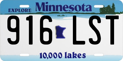 MN license plate 916LST
