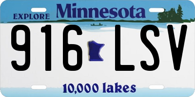 MN license plate 916LSV