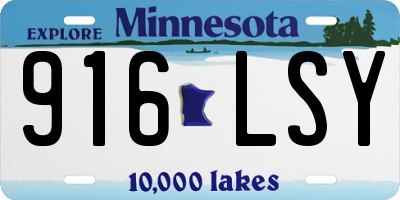 MN license plate 916LSY