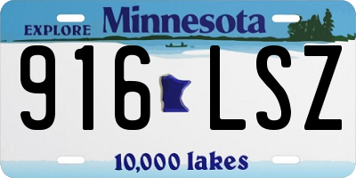 MN license plate 916LSZ