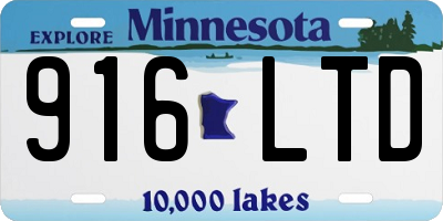 MN license plate 916LTD