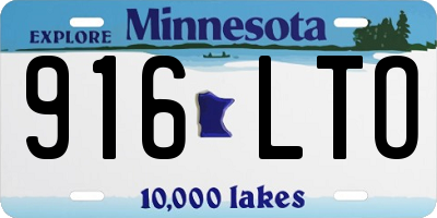 MN license plate 916LTO