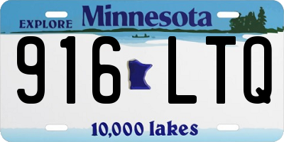 MN license plate 916LTQ